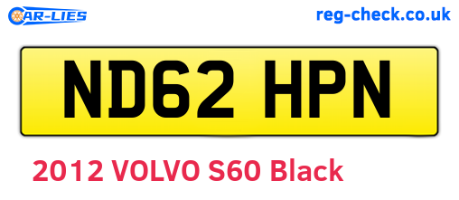 ND62HPN are the vehicle registration plates.
