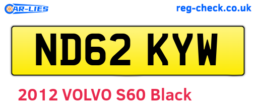 ND62KYW are the vehicle registration plates.