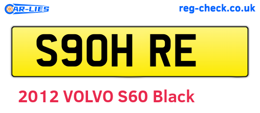 S90HRE are the vehicle registration plates.