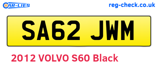 SA62JWM are the vehicle registration plates.
