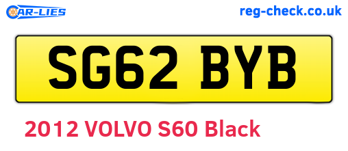 SG62BYB are the vehicle registration plates.
