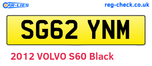 SG62YNM are the vehicle registration plates.
