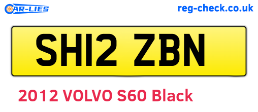SH12ZBN are the vehicle registration plates.