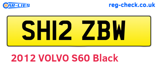 SH12ZBW are the vehicle registration plates.