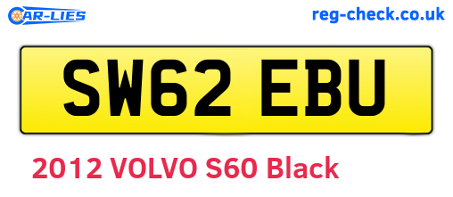 SW62EBU are the vehicle registration plates.