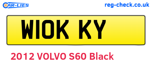 W10KKY are the vehicle registration plates.