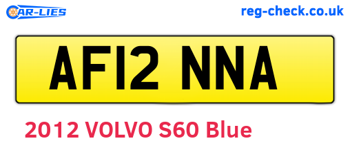 AF12NNA are the vehicle registration plates.