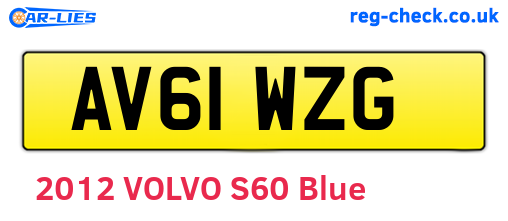 AV61WZG are the vehicle registration plates.