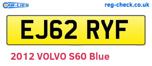 EJ62RYF are the vehicle registration plates.