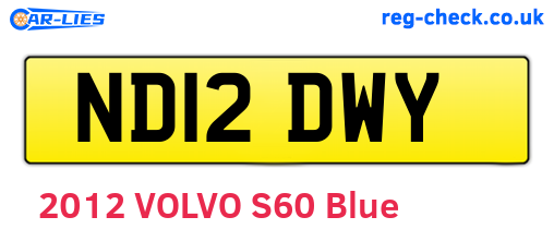 ND12DWY are the vehicle registration plates.