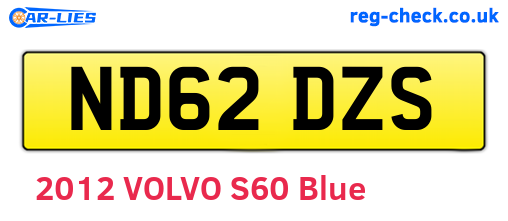 ND62DZS are the vehicle registration plates.