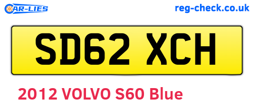 SD62XCH are the vehicle registration plates.