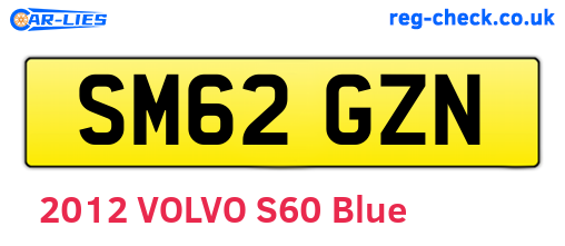 SM62GZN are the vehicle registration plates.