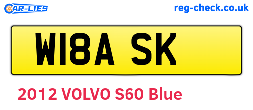 W18ASK are the vehicle registration plates.