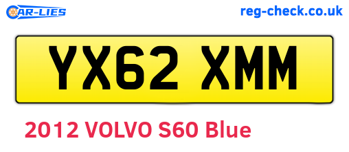 YX62XMM are the vehicle registration plates.
