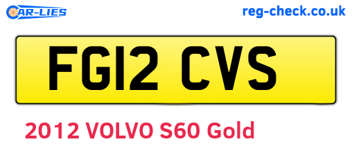 FG12CVS are the vehicle registration plates.