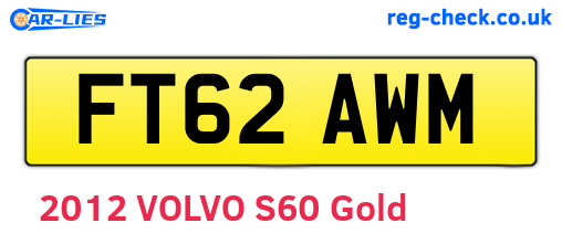 FT62AWM are the vehicle registration plates.