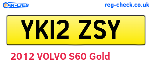 YK12ZSY are the vehicle registration plates.
