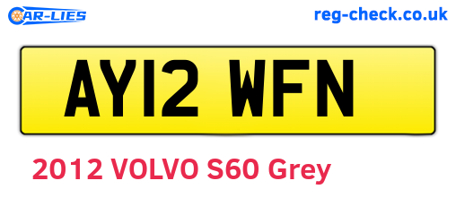AY12WFN are the vehicle registration plates.