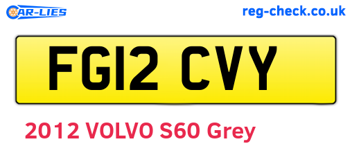 FG12CVY are the vehicle registration plates.