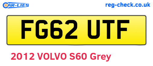 FG62UTF are the vehicle registration plates.