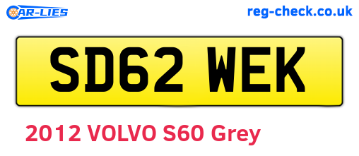 SD62WEK are the vehicle registration plates.