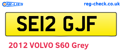 SE12GJF are the vehicle registration plates.