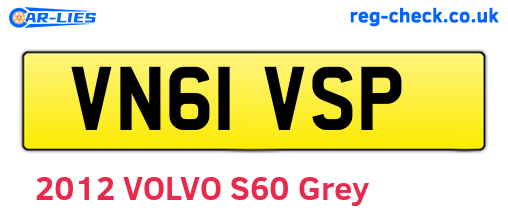 VN61VSP are the vehicle registration plates.
