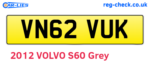 VN62VUK are the vehicle registration plates.