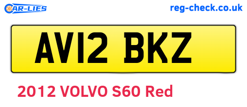 AV12BKZ are the vehicle registration plates.