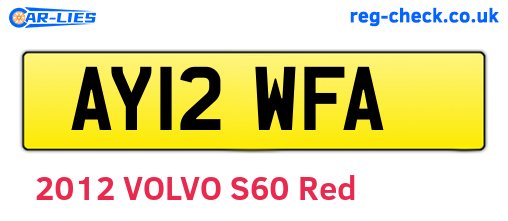 AY12WFA are the vehicle registration plates.