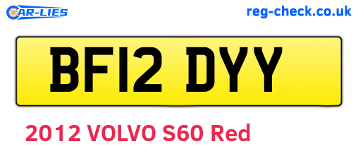 BF12DYY are the vehicle registration plates.