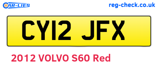 CY12JFX are the vehicle registration plates.