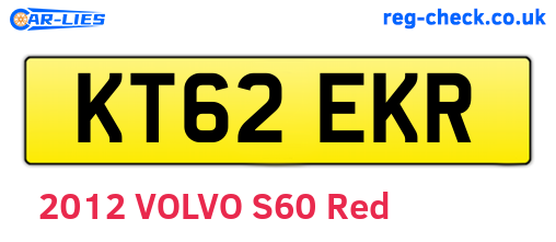 KT62EKR are the vehicle registration plates.