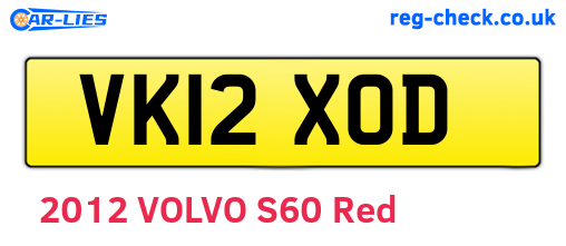 VK12XOD are the vehicle registration plates.