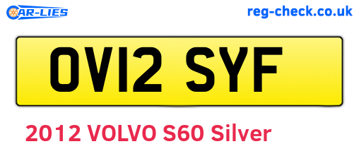 OV12SYF are the vehicle registration plates.
