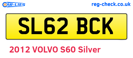 SL62BCK are the vehicle registration plates.