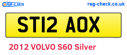 ST12AOX are the vehicle registration plates.