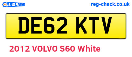 DE62KTV are the vehicle registration plates.