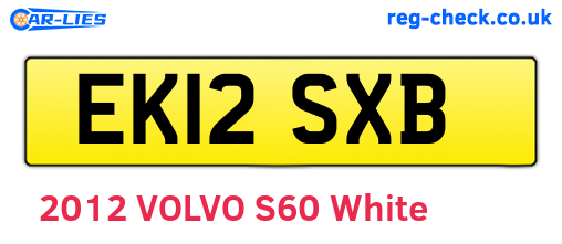EK12SXB are the vehicle registration plates.