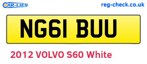 NG61BUU are the vehicle registration plates.