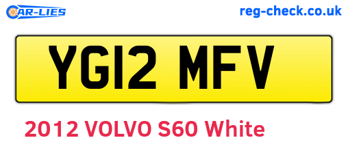 YG12MFV are the vehicle registration plates.