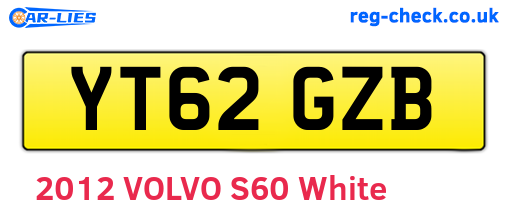 YT62GZB are the vehicle registration plates.