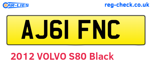 AJ61FNC are the vehicle registration plates.