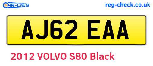 AJ62EAA are the vehicle registration plates.