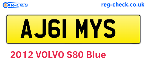 AJ61MYS are the vehicle registration plates.