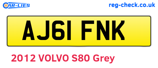 AJ61FNK are the vehicle registration plates.