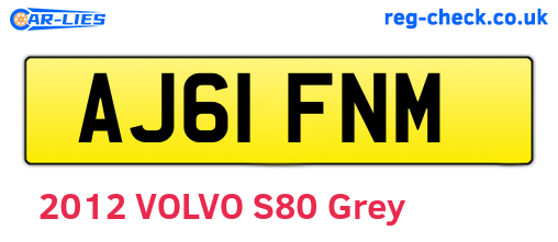 AJ61FNM are the vehicle registration plates.