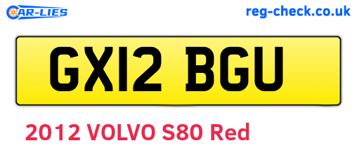 GX12BGU are the vehicle registration plates.