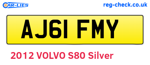 AJ61FMY are the vehicle registration plates.